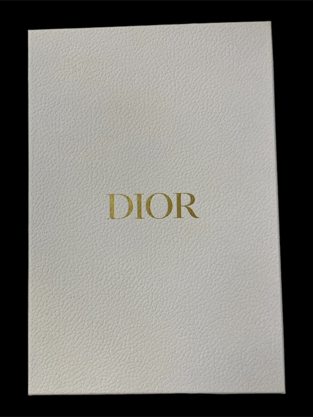 Authentic Dior White Textured Sandal Box with Gold Logo Print